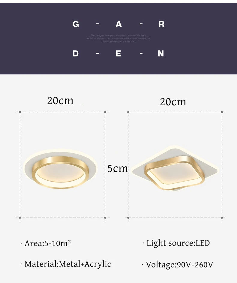 Moderne luxe LED plafondlamp goud – Nordic gang- & corridorverlichting voor hal en trap