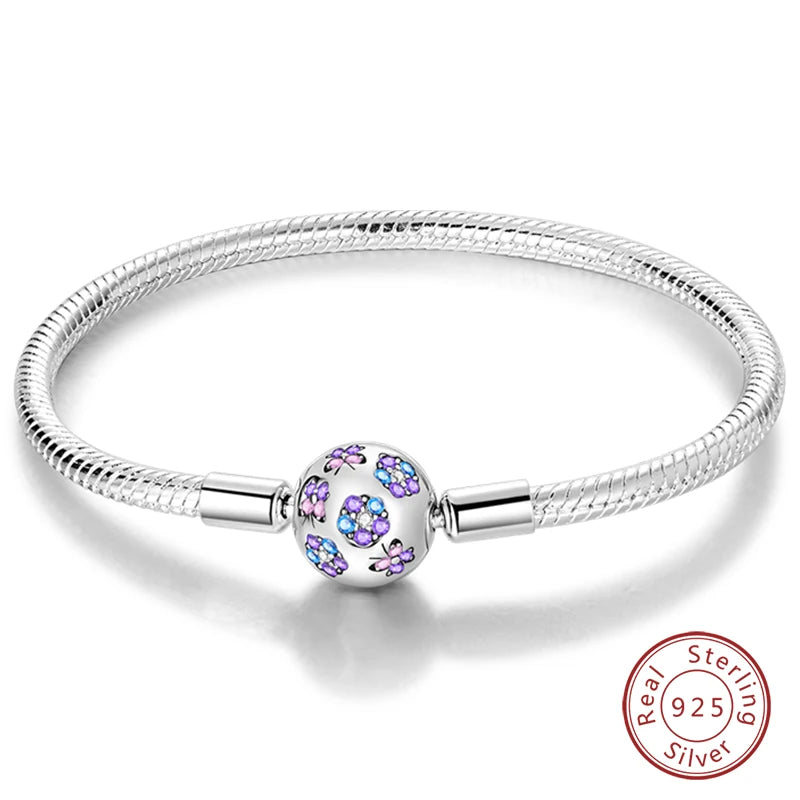 925 Sterling zilveren “Forever Love” hartarmband – Ster, maan, vliegtuig & aarde charms voor dames