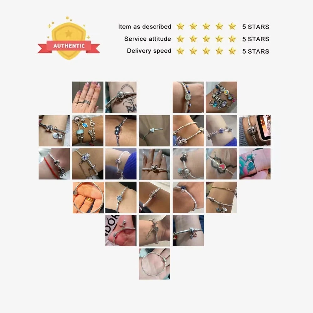 Disney geïnspireerde 925 zilverkleurige bedelarmband – Luxe armband met natuursteen & charms voor dames