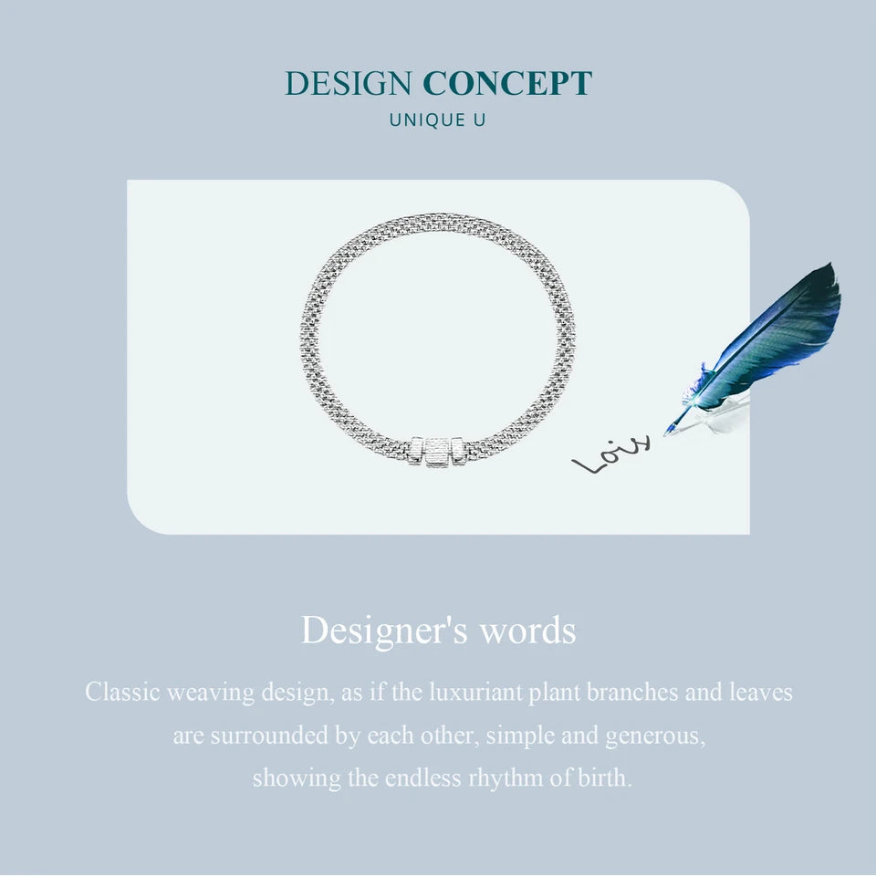 925 sterling zilveren gevlochten armband – retro schakelarmband met vierkante gesp