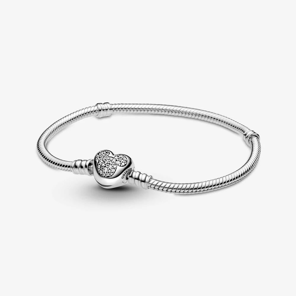 Disney geïnspireerde 925 zilverkleurige bedelarmband – Luxe armband met natuursteen & charms voor dames