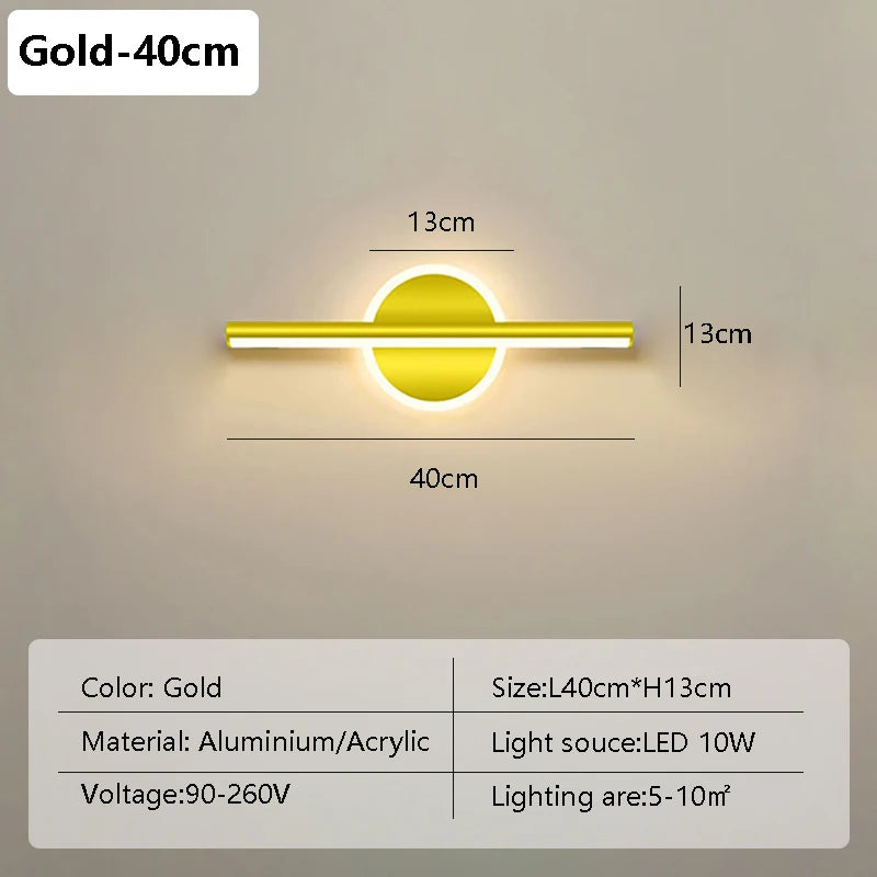 Moderne LED wandlamp spiegelverlichting 40–80 cm – goud/zwart badkamer & make-up lamp