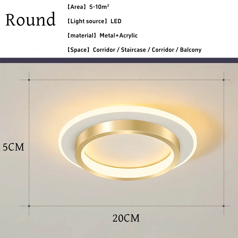 Moderne luxe LED plafondlamp goud – Nordic gang- & corridorverlichting voor hal en trap