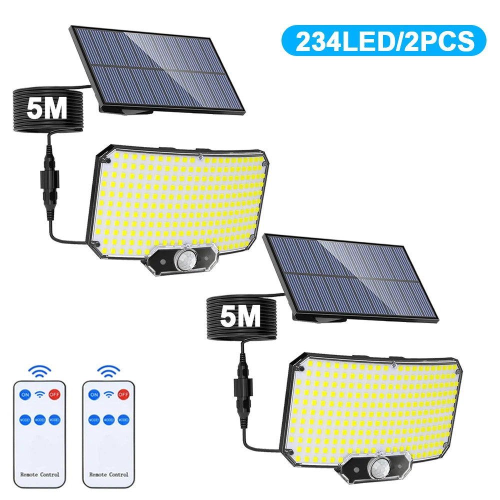 366 LED zonne-energie buitenlamp met bewegingssensor – IP65 waterdichte tuin & beveiligingslamp