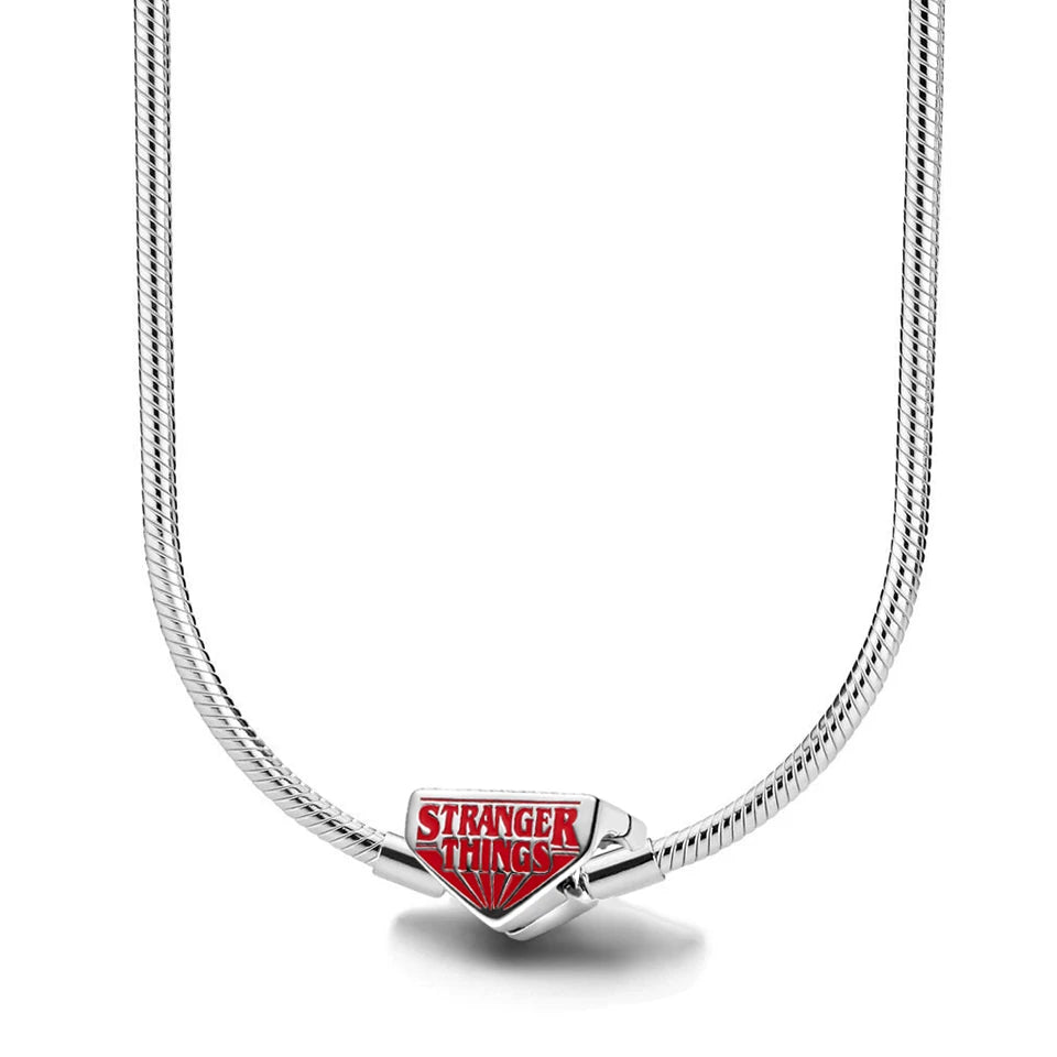 Disney-inspiratie Minnie & Mickey ketting – 925 sterling zilveren charm met strik en pompoen detail