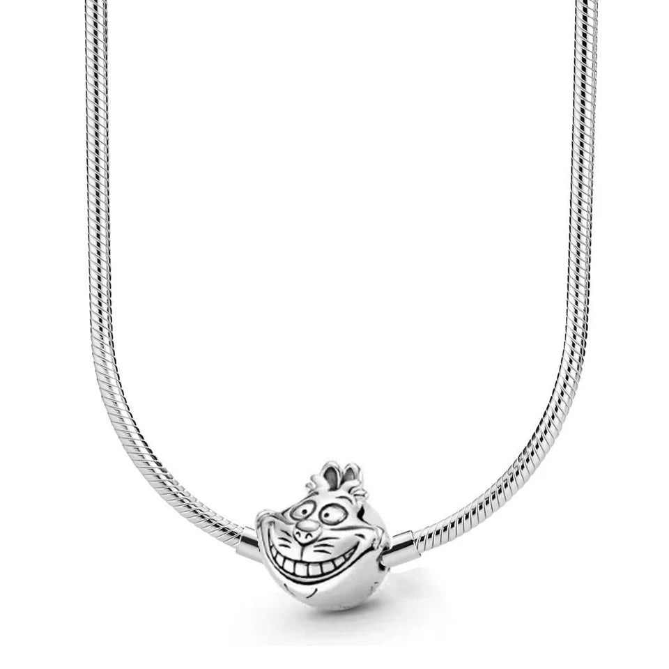 Disney-inspiratie Minnie & Mickey ketting – 925 sterling zilveren charm met strik en pompoen detail