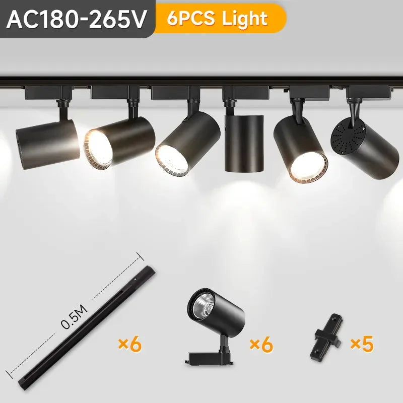 LED railspot 220V – 12W/20W/30W/40W plafond track verlichting voor woonkamer & keuken