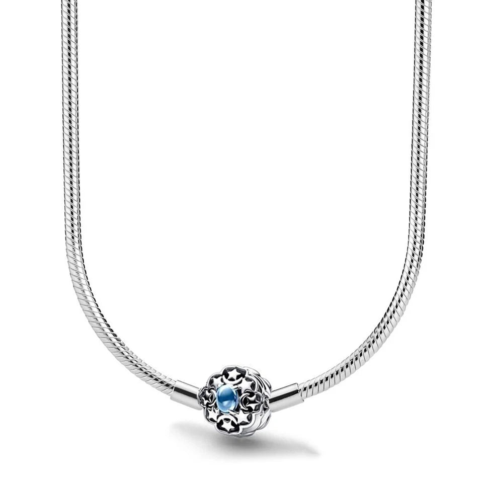 Disney-inspiratie Minnie & Mickey ketting – 925 sterling zilveren charm met strik en pompoen detail