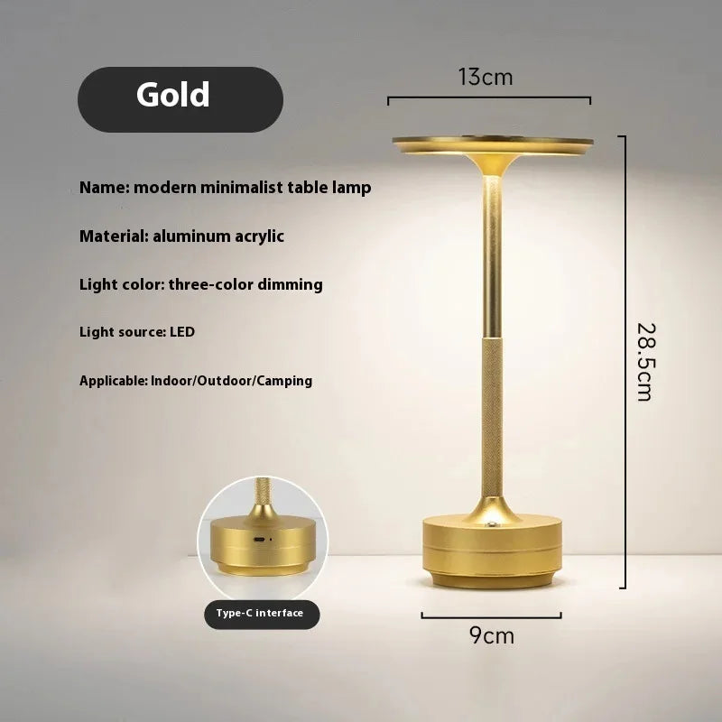 Draadloze oplaadbare tafellamp – dimbare LED touch lamp met retro design (portable)