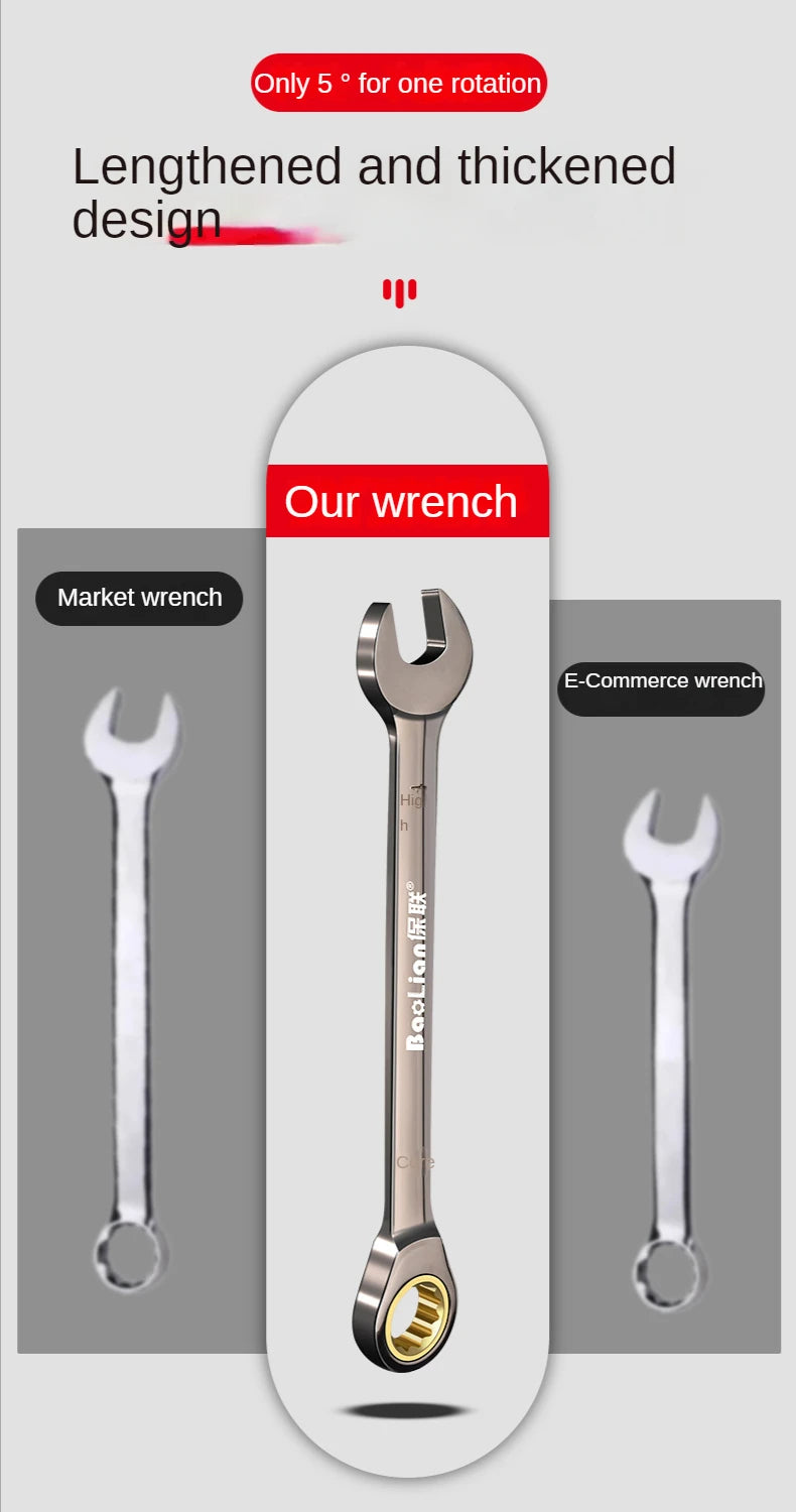 Universele verstelbare ratelsleutel 8–22 mm – Torx momentsleutel voor fiets, motor & auto