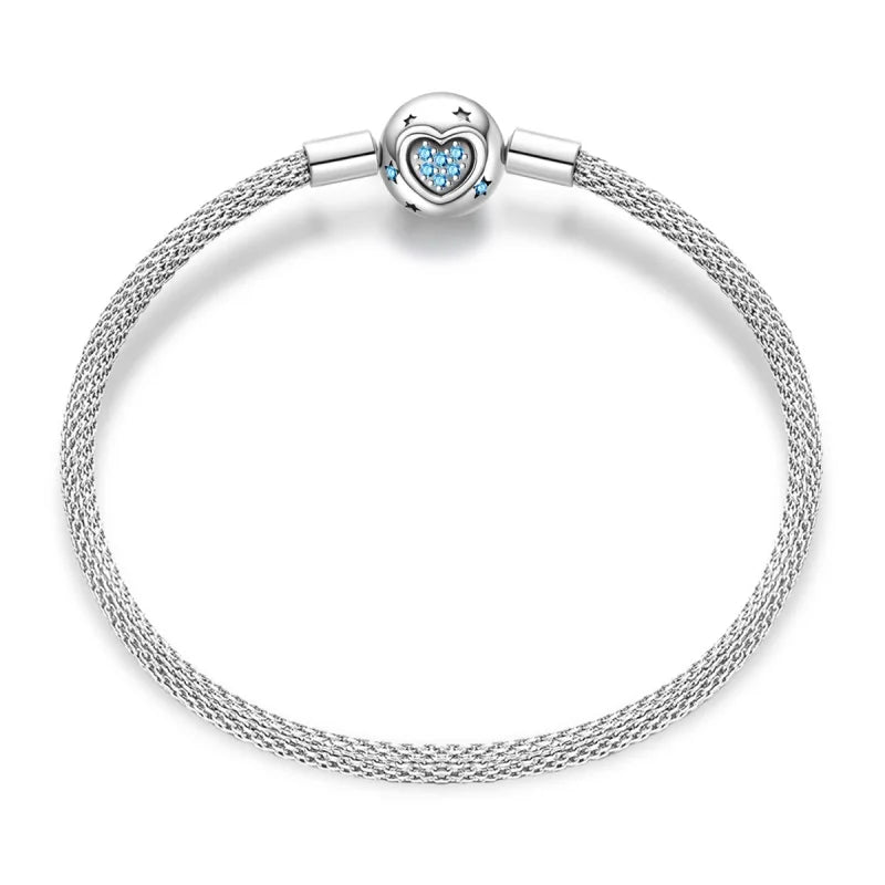 925 sterling zilveren bedelarmband – Ster, maan, zon & klavertje vier met groene zirconia