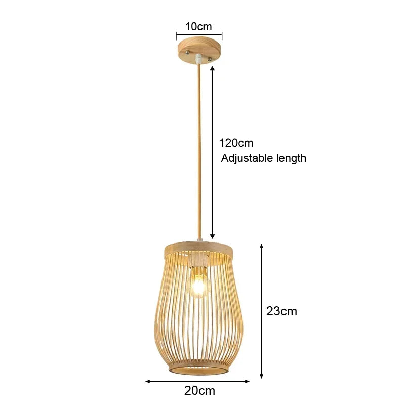 Rotan bamboe hanglamp – handgeweven natuurlijke pendant lamp voor woonkamer & slaapkamer