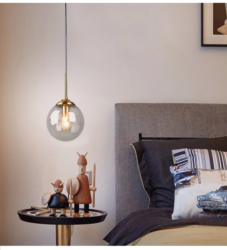 Moderne luxe metalen hanglamp – Nordic LED glazen pendant voor woonkamer, eetkamer & bedside