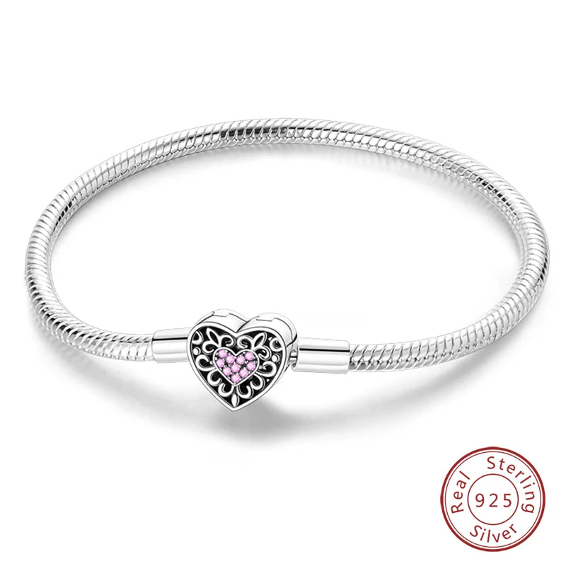 925 sterling zilveren bedelarmband – Ster, maan, zon & klavertje vier met groene zirconia