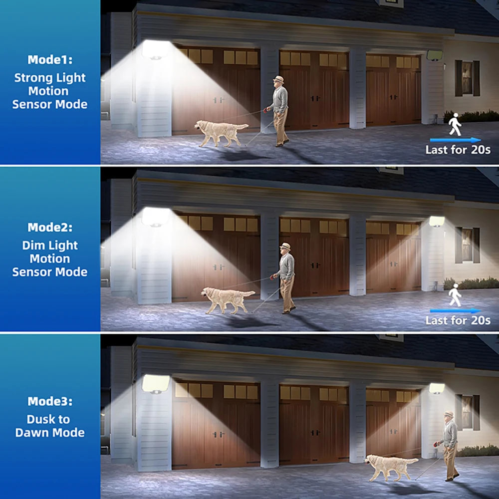 366 LED zonne-energie buitenlamp met bewegingssensor – IP65 waterdichte tuin & beveiligingslamp