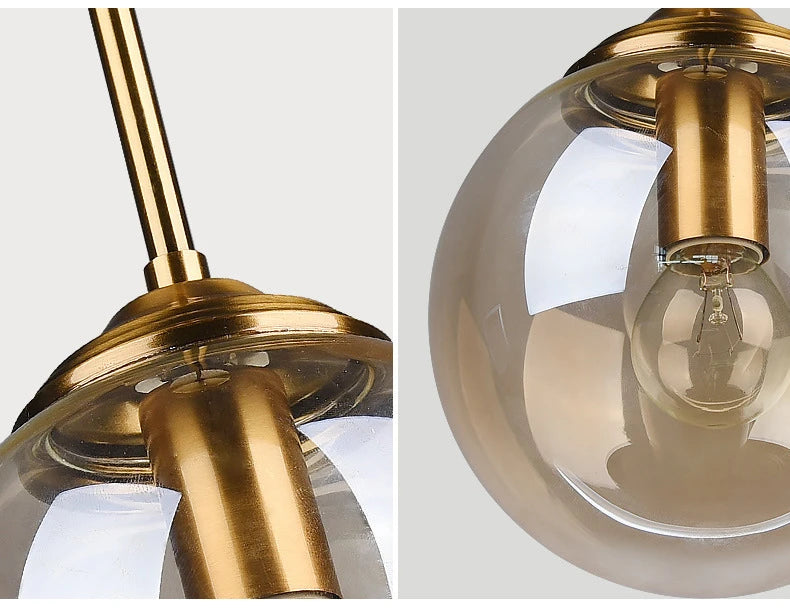 Moderne luxe metalen hanglamp – Nordic LED glazen pendant voor woonkamer, eetkamer & bedside