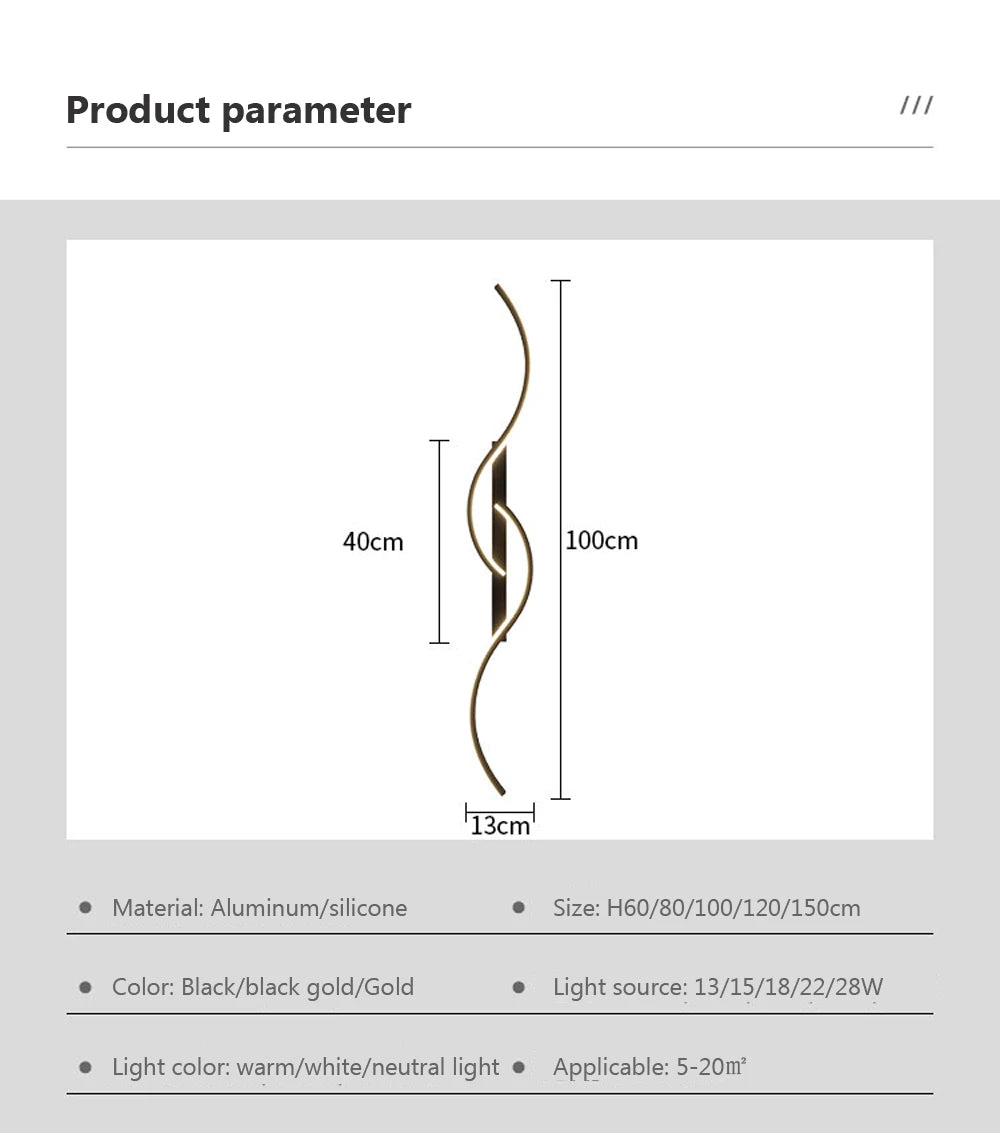 Moderne LED wandlamp – minimalistische lange wandverlichting voor slaapkamer & woonkamer