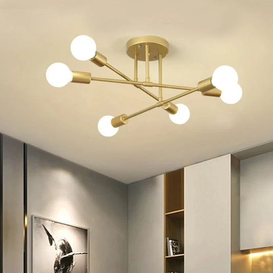 Nordic minimalistische hanglamp – moderne LED plafondlamp in zwart/goud voor slaapkamer & woonkamer
