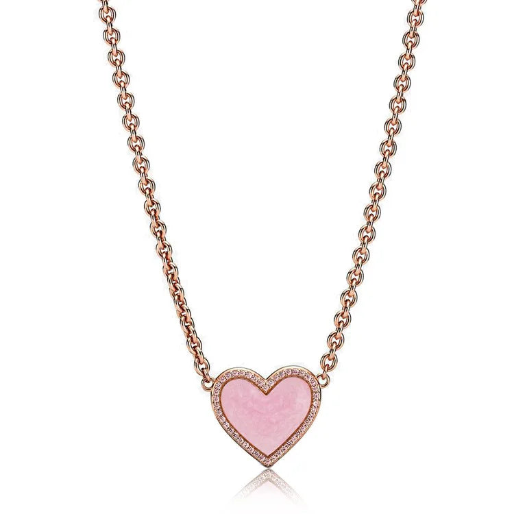 925 sterling zilveren slangenschakel ketting met hart hanger – klassieke charm ketting voor vrouwen