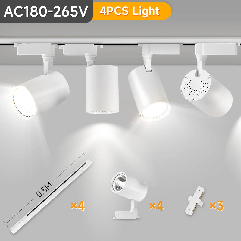 LED railspot 220V – 12W/20W/30W/40W plafond track verlichting voor woonkamer & keuken