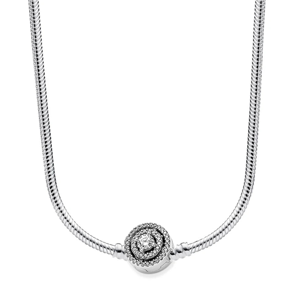 Disney-inspiratie Minnie & Mickey ketting – 925 sterling zilveren charm met strik en pompoen detail