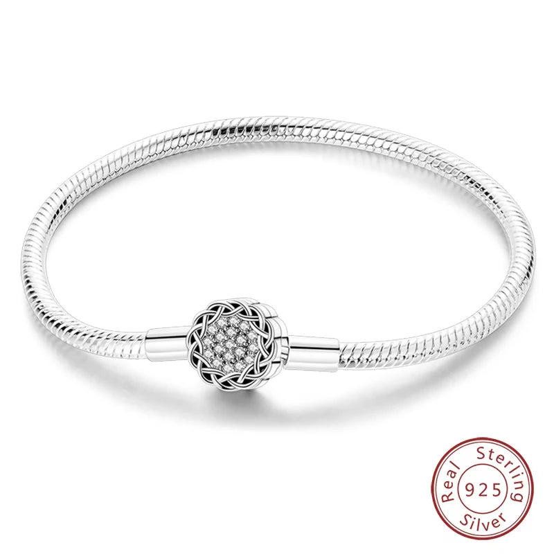 925 Sterling zilveren “Forever Love” hartarmband – Ster, maan, vliegtuig & aarde charms voor dames