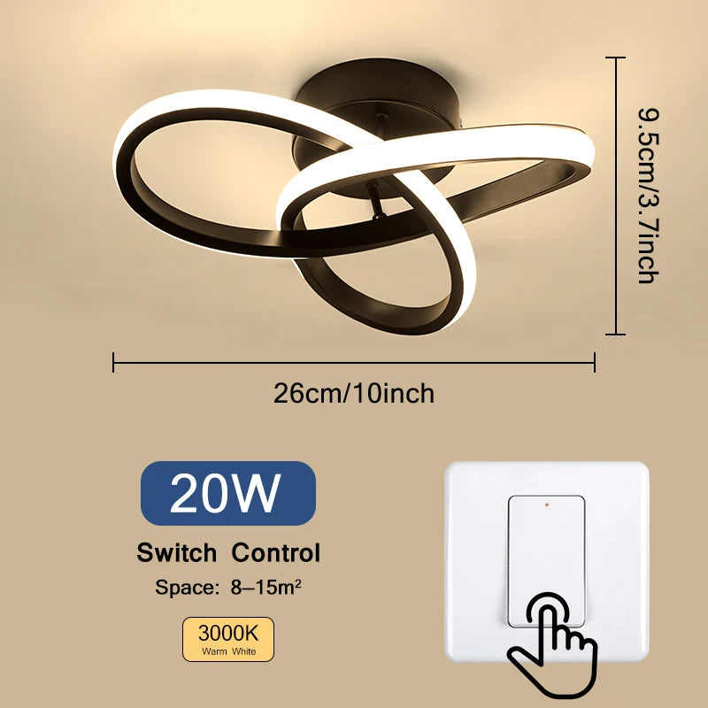 Moderne LED plafondlamp 3 lichtkleuren – opbouw plafondverlichting voor slaapkamer & eetkamer
