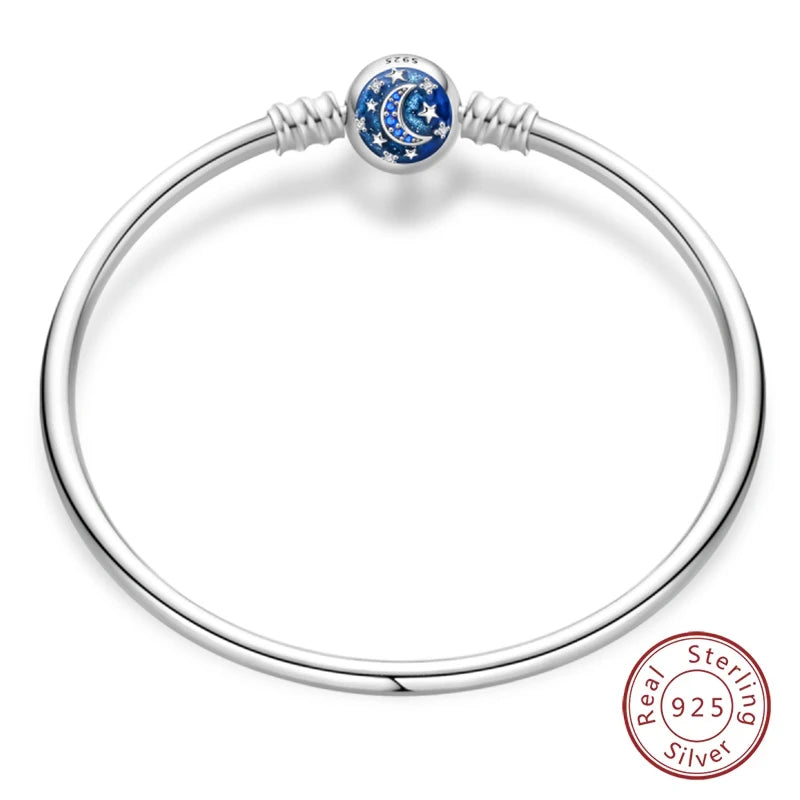 925 Sterling zilveren “Forever Love” hartarmband – Ster, maan, vliegtuig & aarde charms voor dames