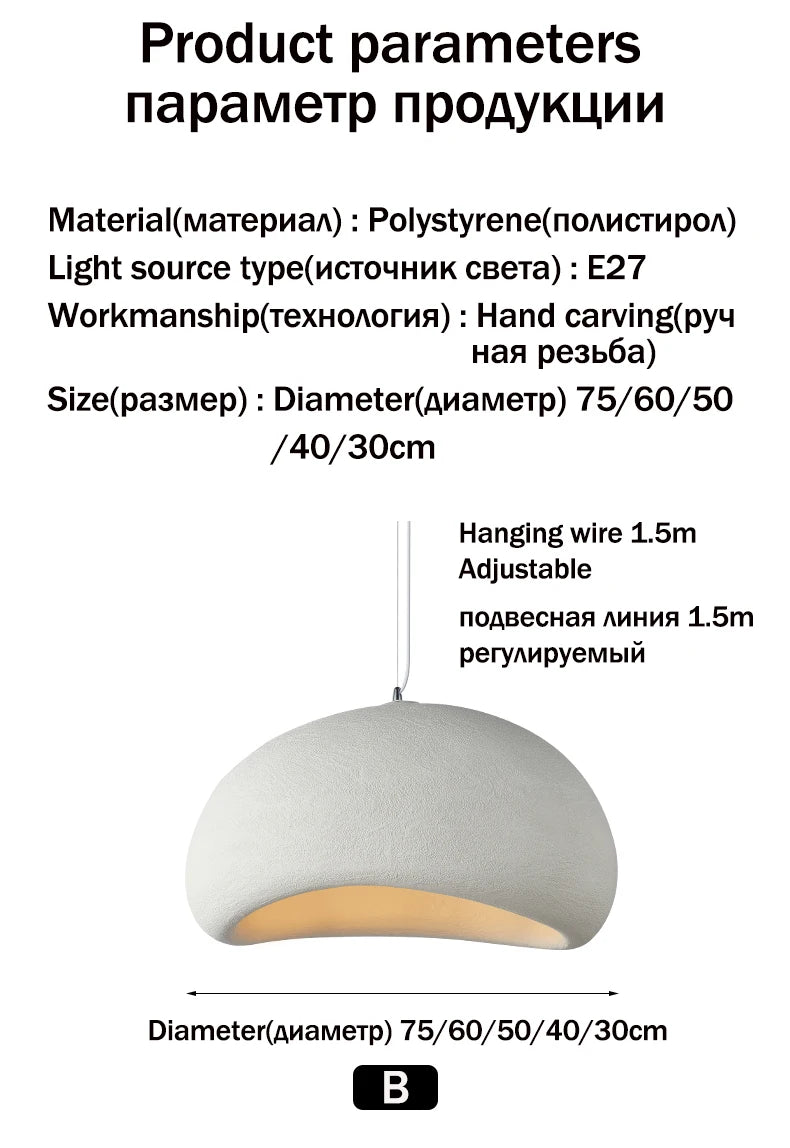Nordic Wabi Sabi hanglamp – moderne LED pendant lamp voor eetkamer, woonkamer & slaapkamer