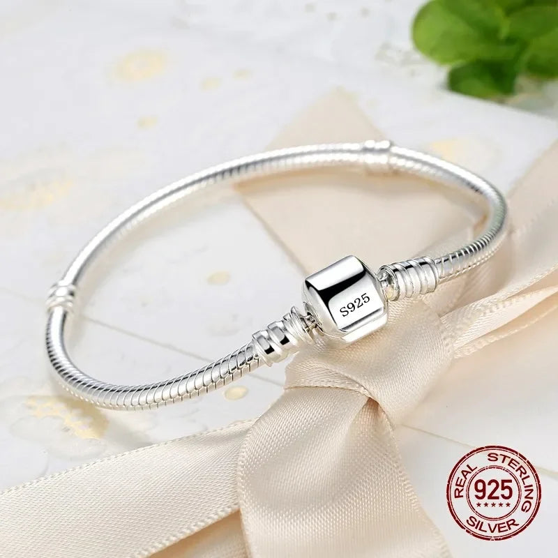 925 sterling zilveren slangenschakel armband – handgemaakte zachte charme-armband voor dames
