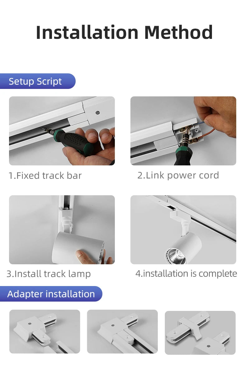 LED railspot 220V – 12W/20W/30W/40W plafond track verlichting voor woonkamer & keuken