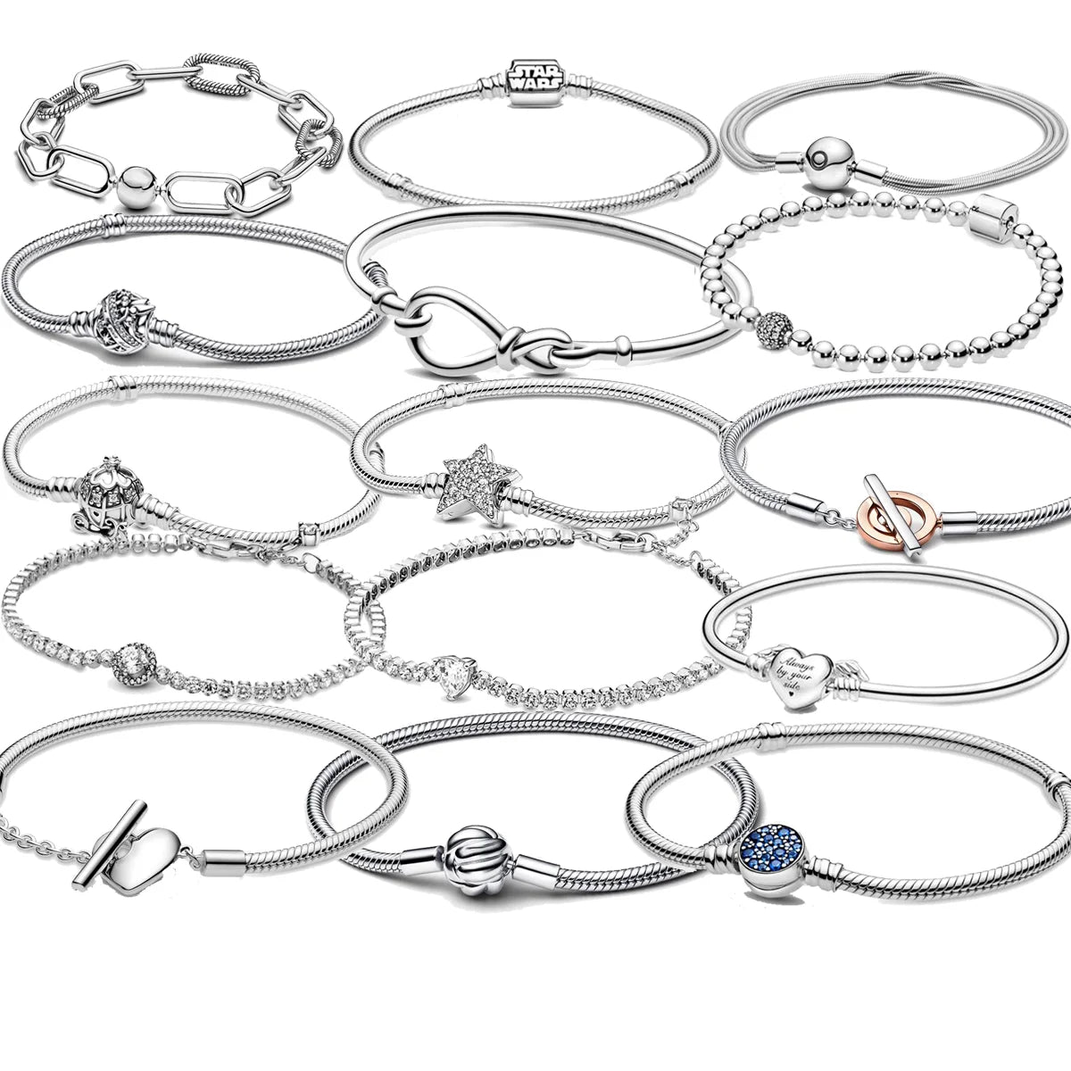 Disney geïnspireerde 925 zilverkleurige bedelarmband – Luxe armband met natuursteen & charms voor dames