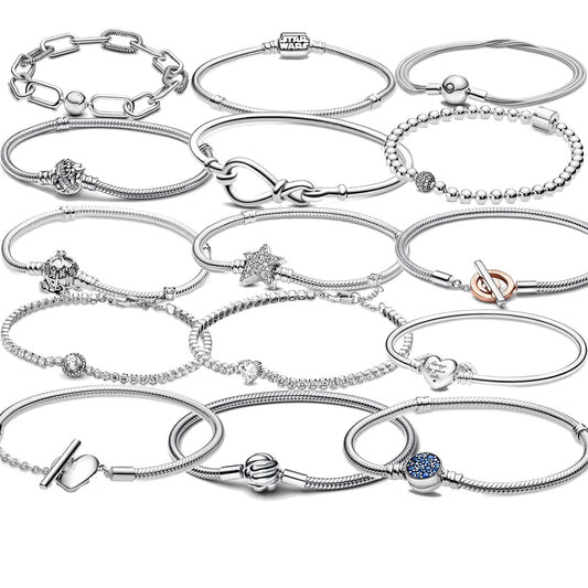 Disney geïnspireerde 925 zilverkleurige bedelarmband – Luxe armband met natuursteen & charms voor dames