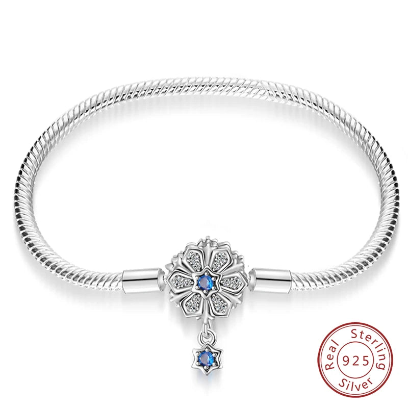 925 sterling zilveren bedelarmband – Ster, maan, zon & klavertje vier met groene zirconia