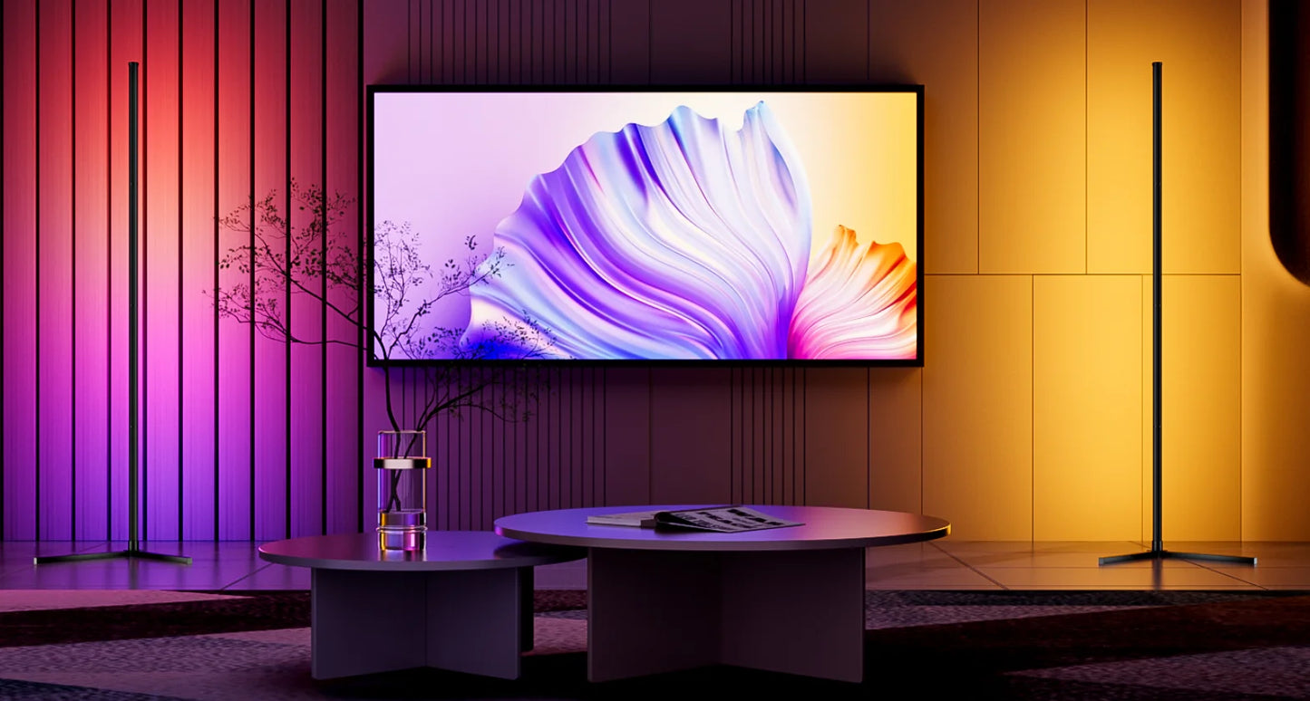 Slimme RGB LED hoekvloerlamp – muziek synchronisatie & app-bediening voor woonkamer