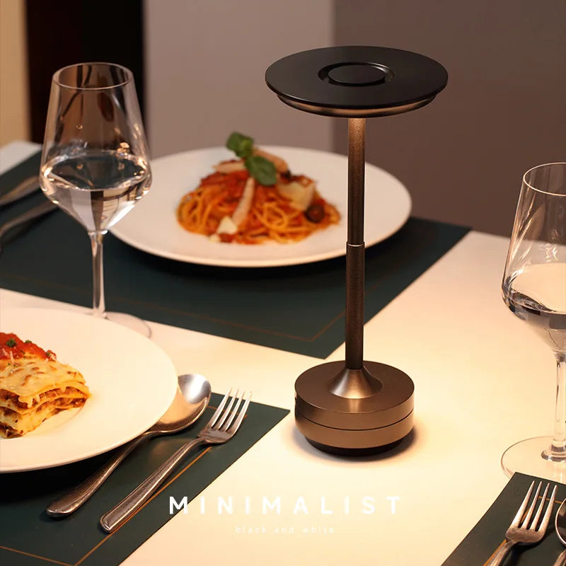 Draadloze oplaadbare tafellamp – dimbare LED touch lamp met retro design (portable)