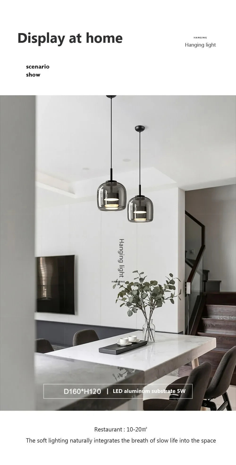 Nordic LED glazen hanglamp – moderne pendant verlichting voor restaurant, bar & interieur