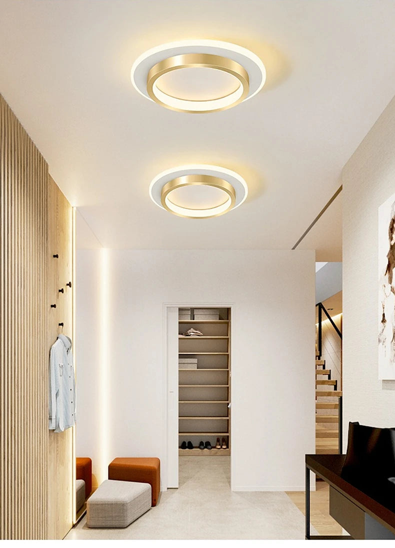 Moderne luxe LED plafondlamp goud – Nordic gang- & corridorverlichting voor hal en trap