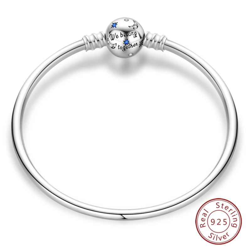 925 sterling zilveren bedelarmband – Ster, maan, zon & klavertje vier met groene zirconia