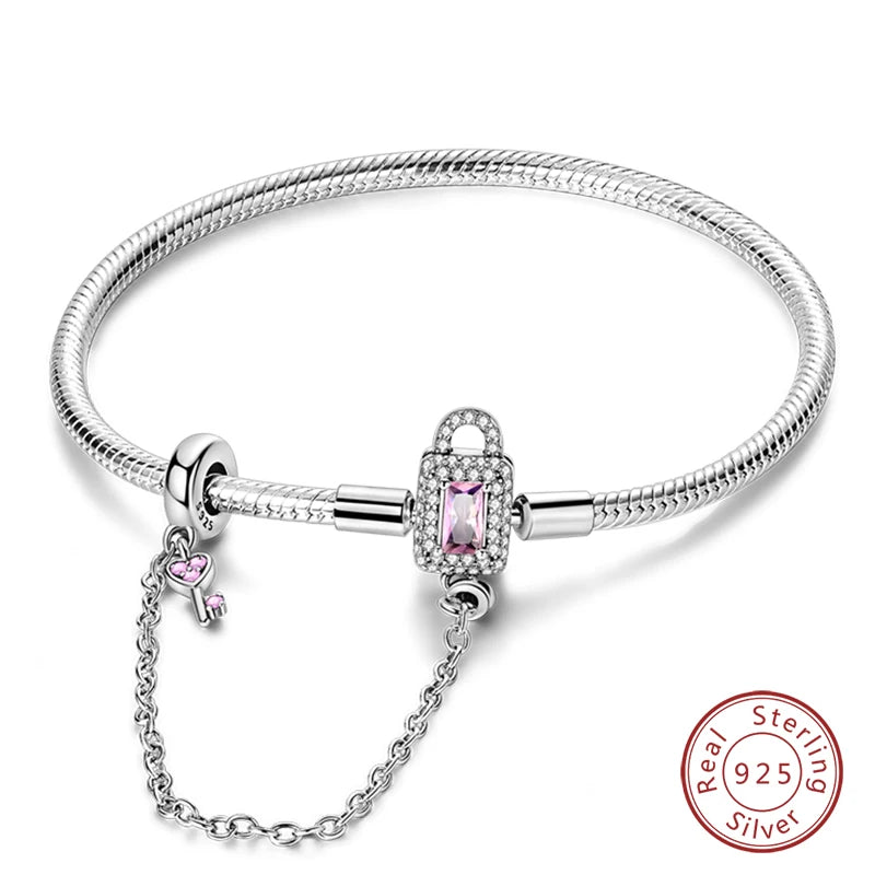925 Sterling zilveren “Forever Love” hartarmband – Ster, maan, vliegtuig & aarde charms voor dames