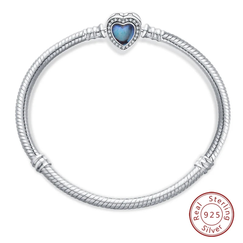 925 sterling zilveren bedelarmband – Ster, maan, zon & klavertje vier met groene zirconia