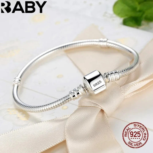 925 sterling zilveren slangenschakel armband – handgemaakte zachte charme-armband voor dames