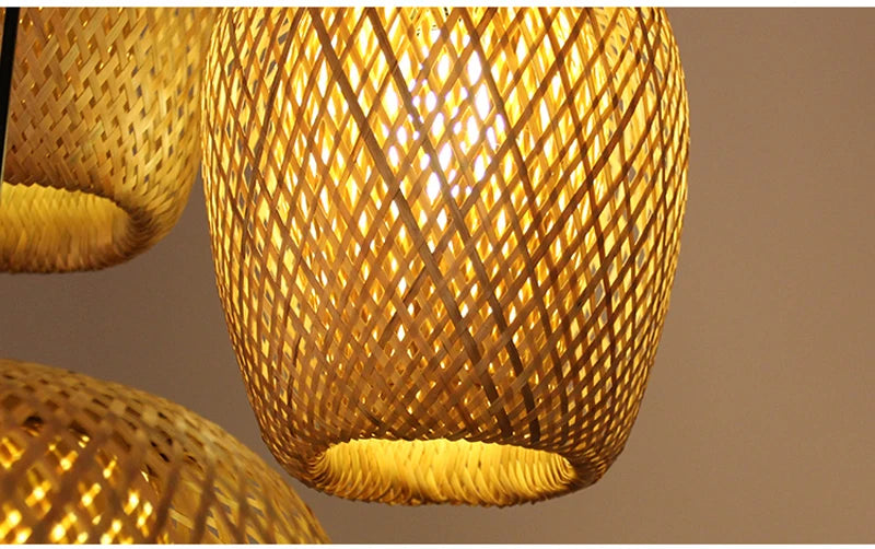 Rotan bamboe hanglamp – handgeweven natuurlijke pendant lamp voor woonkamer & slaapkamer