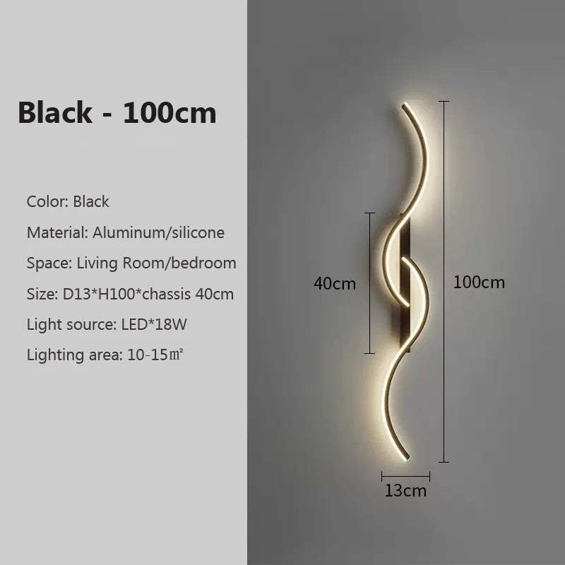 Moderne LED wandlamp – minimalistische lange wandverlichting voor slaapkamer & woonkamer