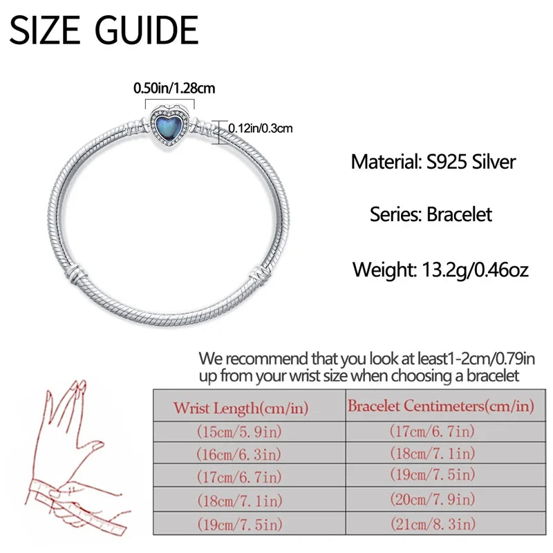 925 Sterling zilveren “Forever Love” hartarmband – Ster, maan, vliegtuig & aarde charms voor dames