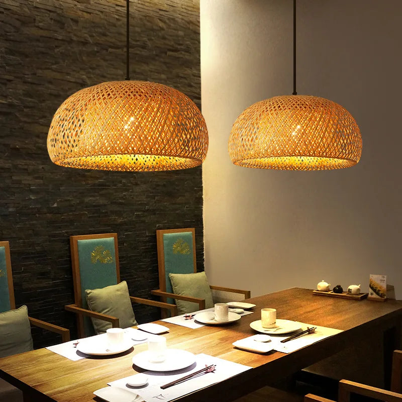 Handgeweven bamboe hanglamp – Chinese stijl pendant lamp voor slaapkamer & woonkamer
