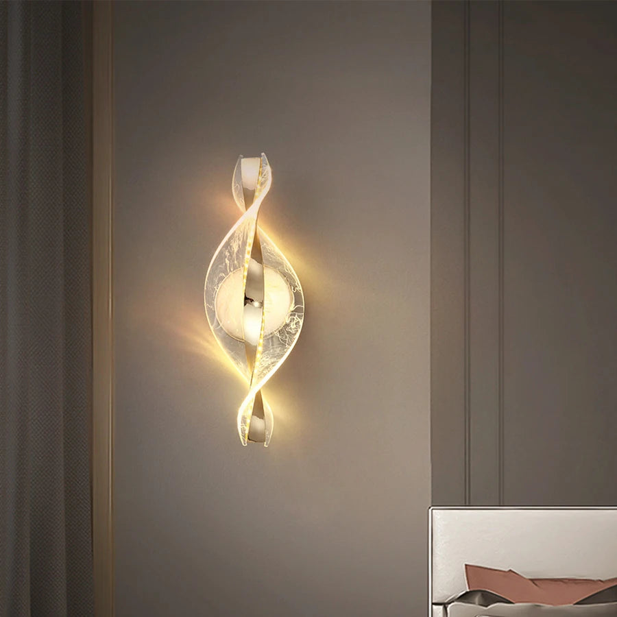 Moderne LED wandlamp – goud/zwart acryl wandverlichting voor slaapkamer, hal & woonkamer
