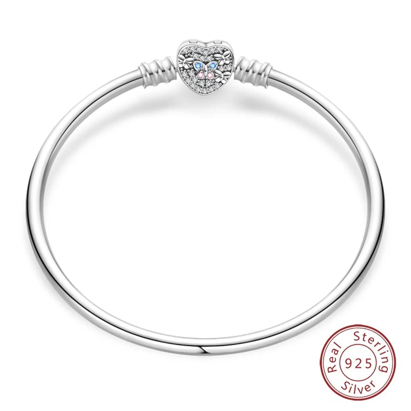 925 Sterling zilveren “Forever Love” hartarmband – Ster, maan, vliegtuig & aarde charms voor dames