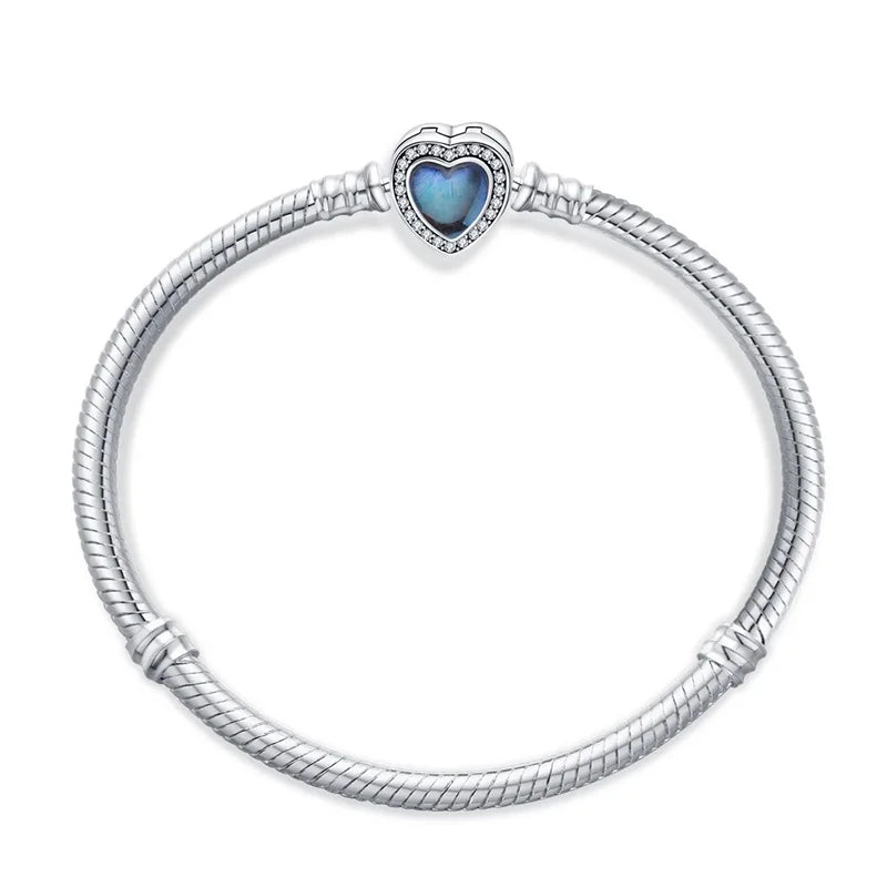 925 Sterling zilveren “Forever Love” hartarmband – Ster, maan, vliegtuig & aarde charms voor dames