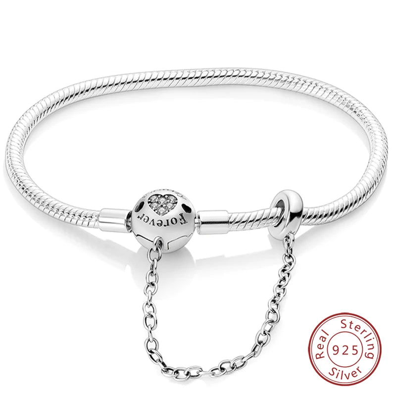 925 Sterling zilveren “Forever Love” hartarmband – Ster, maan, vliegtuig & aarde charms voor dames